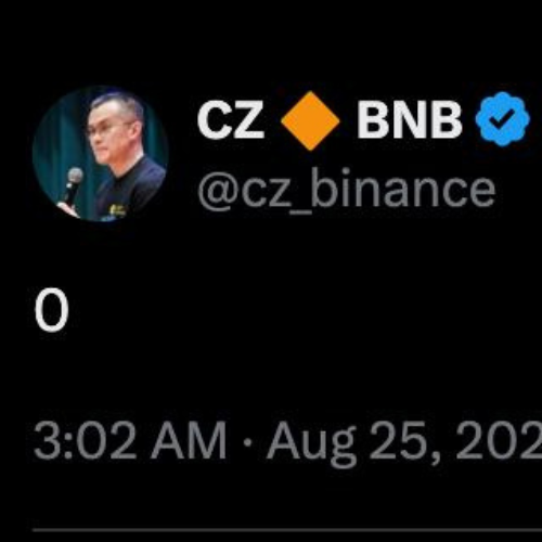 CZ tweet showing a single 0